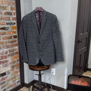 Paisley & Gray Dark Gray Checkered Blazer